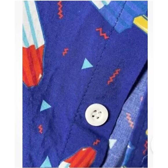 Tipsy‎ Elves Blue Grande Finale Bombpop Popscicle USA Button down SS Men’s 3XL - Picture 5 of 6